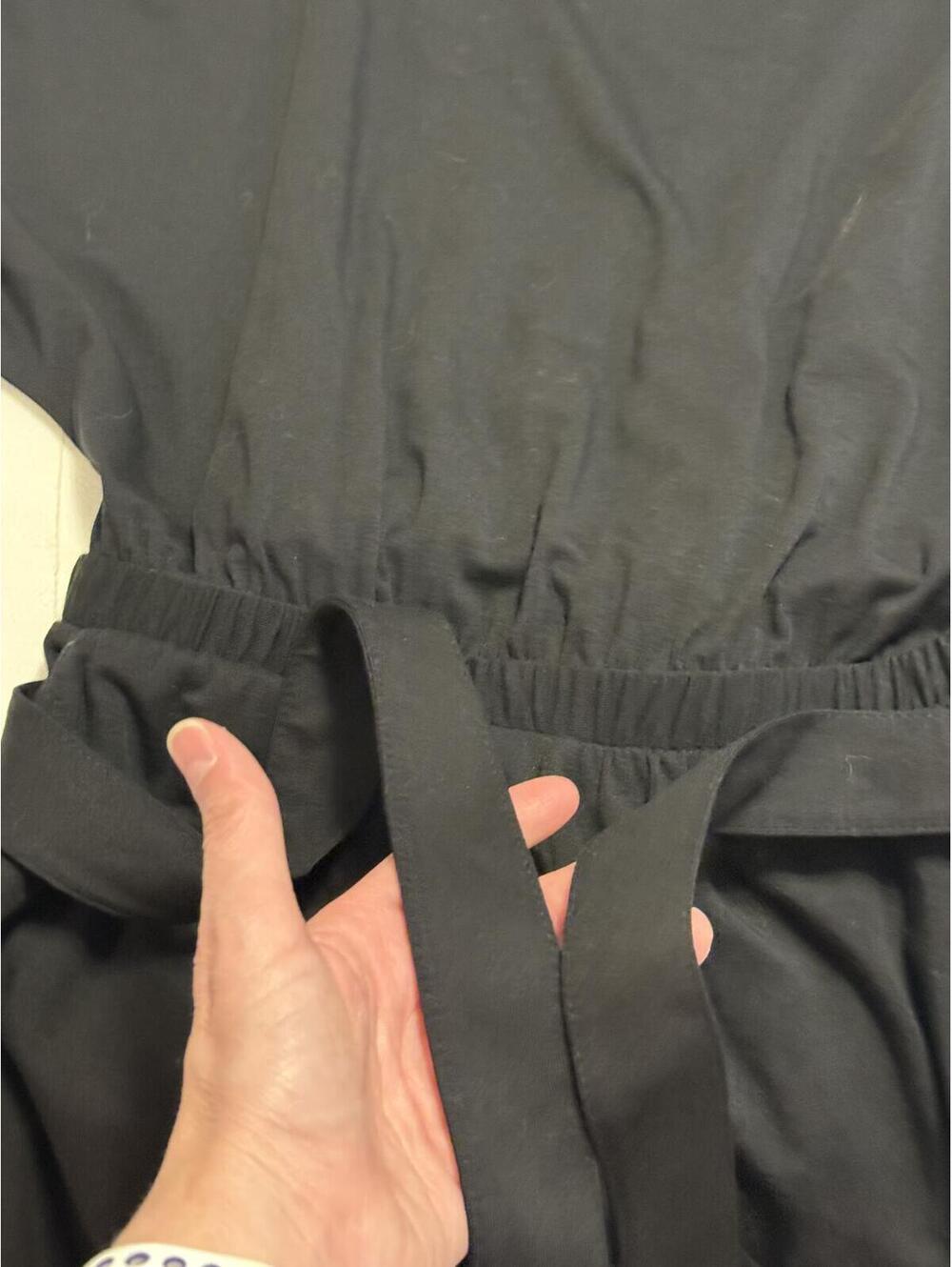 NWT Garnet Hill Prato Knit Wide Leg Jumpsuit Black TENCEL Lyocell Women's Small - Picture 5 of 5